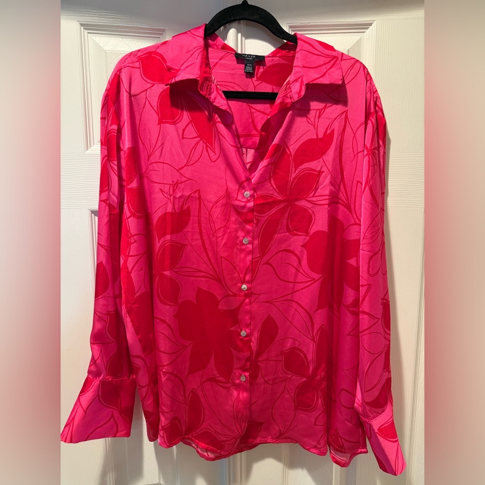 Women's Pink Floral Blouse